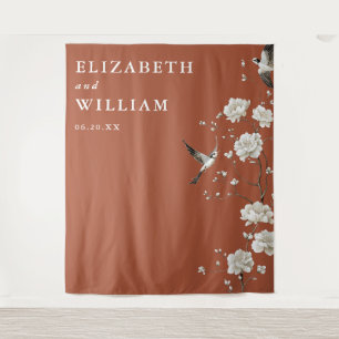 Tenture Terracotta Chinoiserie Mariage Photo fond