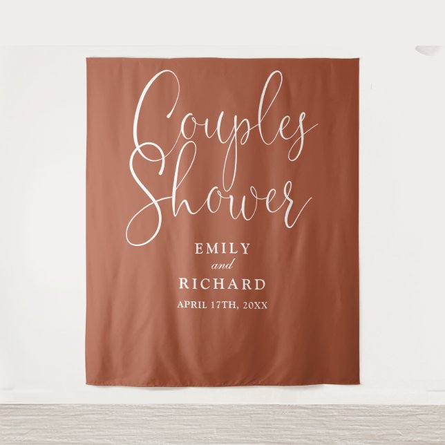 Tenture Terracotta Couples Wedding shower Fond photo (Devant)