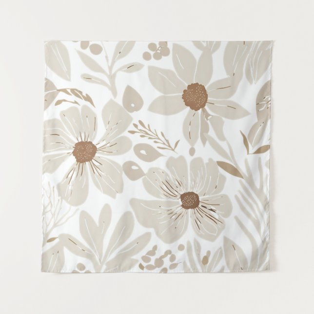 Tenture Terracotta Fleur sauvage Boho Rustique Mur Éclecti (Devant)