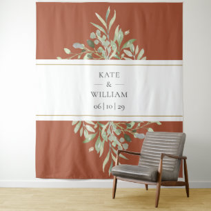 Tenture Terracotta Green Mariage Photo Booth Backdrop