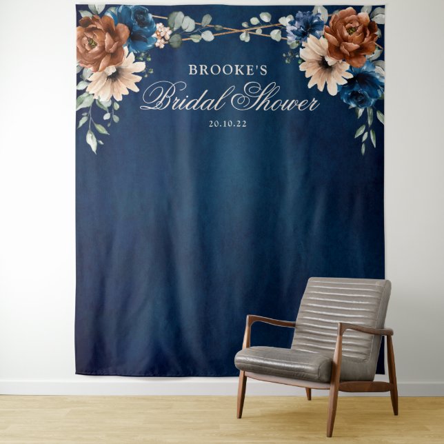 Tenture Terracotta Marine Bleue douche nuptiale Photo Fond (En situation)