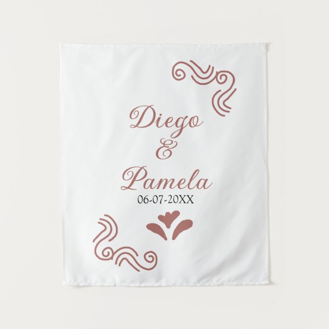 Tenture Terracotta noir rustique espagnol mariage couple f (Devant)
