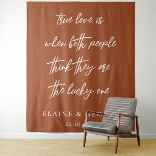 Tenture Terracotta True Love is Mariage Photo Backdrop