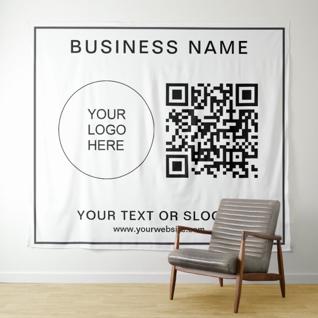Tenture Texte du logo personnalisé Code QR - Document d'ar (En situation (horizontale))