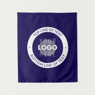 Tenture Texte et logo personnalisables Bleu foncé violet