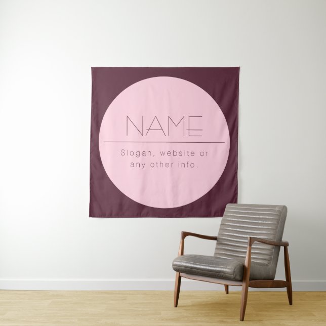 Tenture Texte moderne personnalisable avec bordure (En situation)
