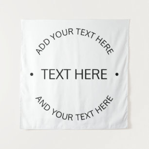 Tenture Texte modifiable simple et moderne Blanc et noir