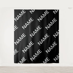 Tenture Texte personnalisable Bold Modern Black & White