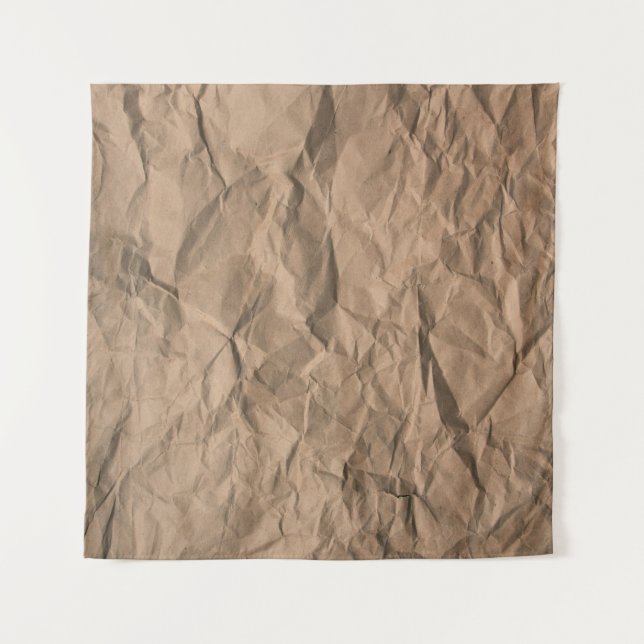Tenture Texture de papier recyclé froissé brun rugueux (Devant)