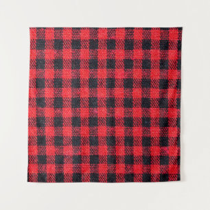 Tenture Texture du tissu avec motif de grille, carrés roug