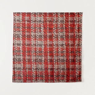 Tenture Texture du tissu tartan rouge utile comme arrière-