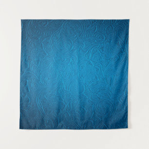 Tenture Texture en cuir bleu