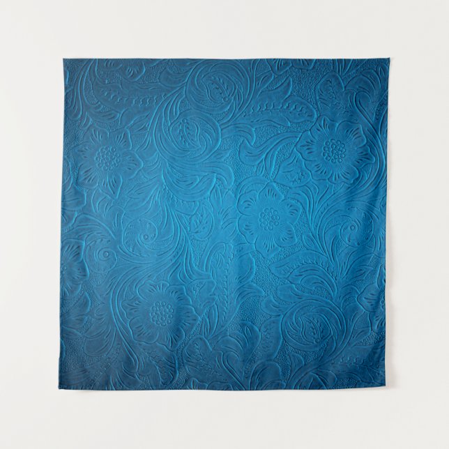 Tenture Texture en cuir bleu (Devant)