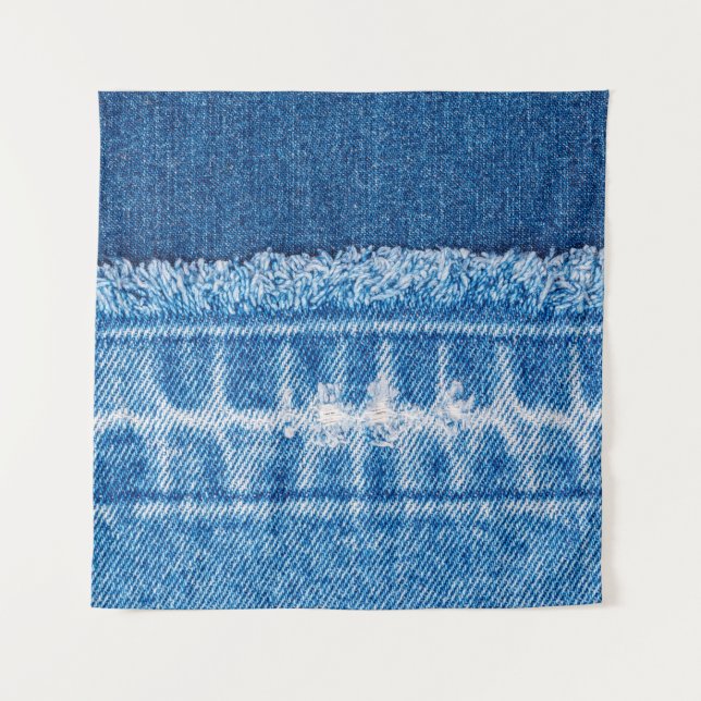 Tenture Texture en jean bleu (Devant)