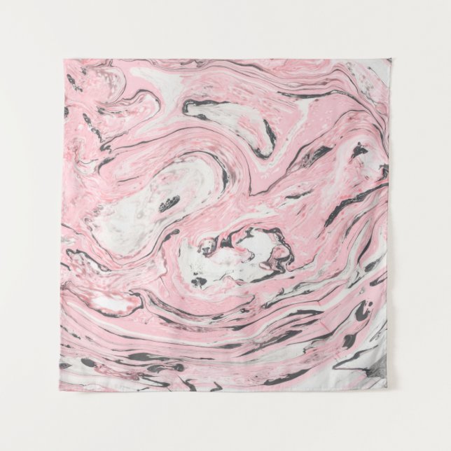 Tenture Texture en marbre rose et noir. Retour abstrait mo (Devant)