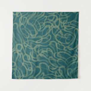 Tenture Texture étouffée complexe, abstraite turquoise