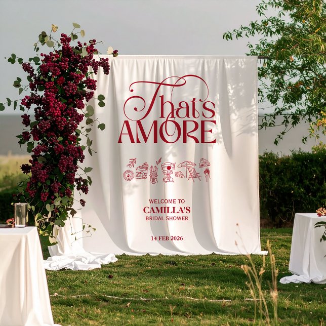 Tenture That’s Amore Red hand drawn Bridal Shower (Créateur téléchargé)