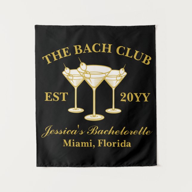 Tenture The Bach Club Luxueux Voyage de Bachelorette Photo (Devant)