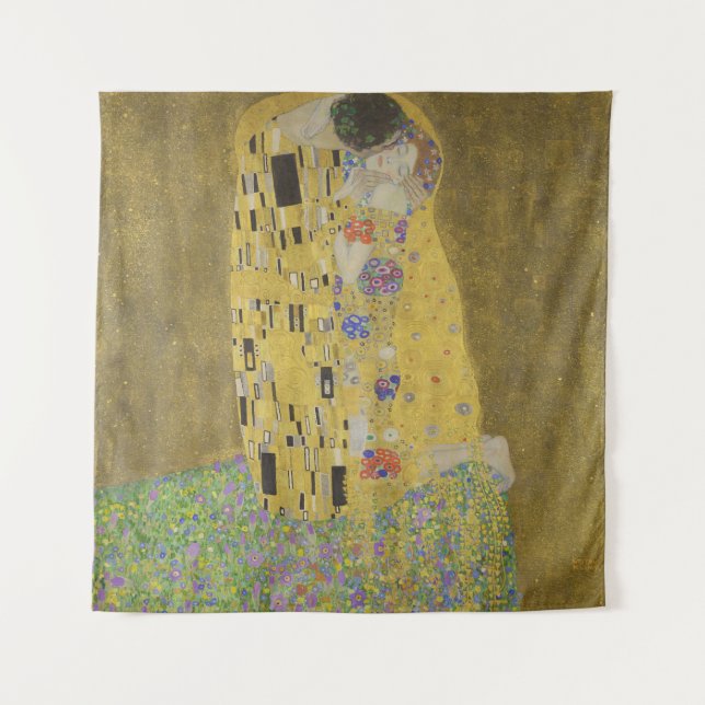 Tenture The Kiss, Art Nouveau Oil Painting, Gustav Klimt (Devant)