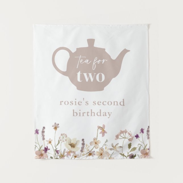 Tenture Thé Pour Deux Jours Floraux D'Anniversaire (Devant)