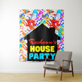Tenture Thème de fête de maison néon rétro Hip Hop
