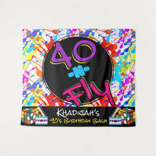 Tenture Thème de Neon 80  40 et Hip hop de vol 40e anniver
