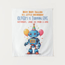 thème de robot avec ballons aquarelle