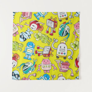 Tenture Thème Robot : Motif coloré sans couture.