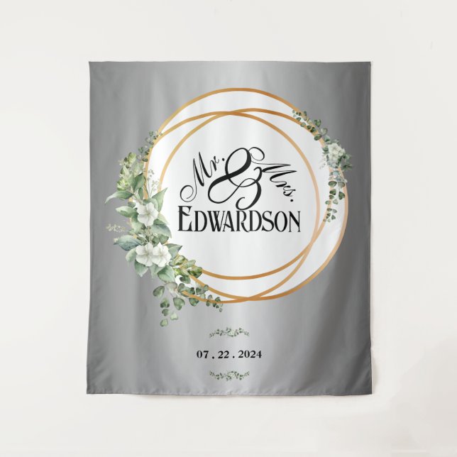 Tenture Threads en argent et or d'élégance enchantés (Devant)