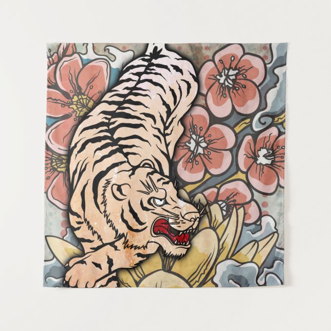 Tenture Tigre blanc (Devant)