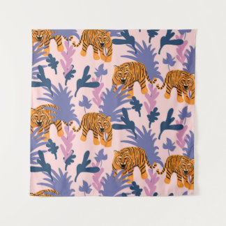 Tenture Tigres tropicaux Jungle Motif Vintage