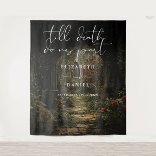 Tenture Till Death Floral Gothic Mariage Fond photo