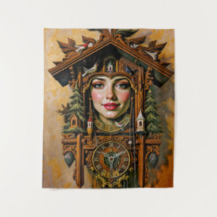 Tenture "Timeless Muse" - Portrait de l'horloge de la cabi