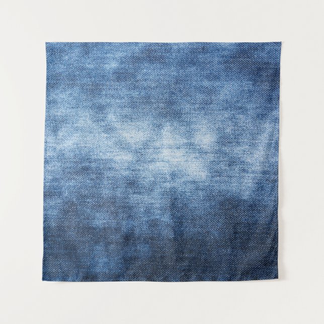 Tenture Tissu en denim usé, arrière - plan texturé. (Devant)