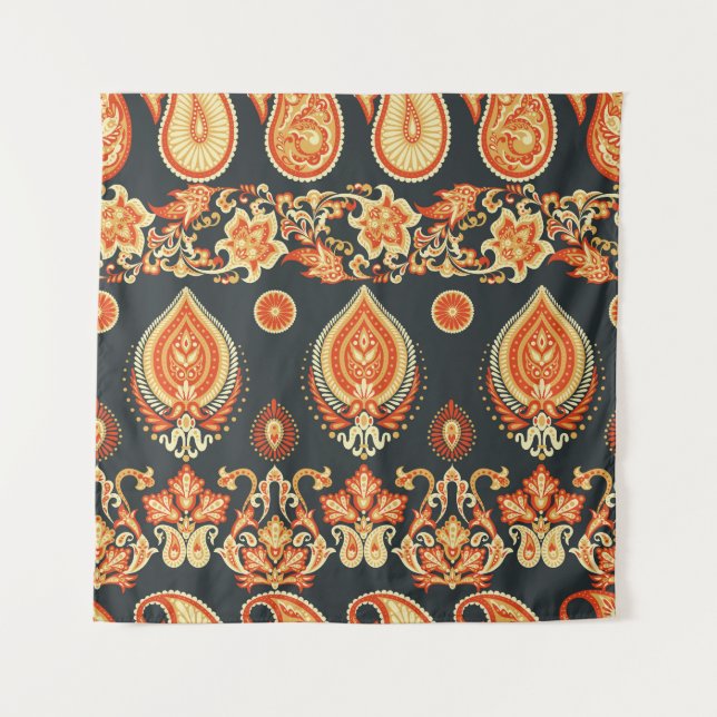 Tenture Tissu ethnique oriental Paisley (Devant)