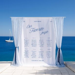 Tenture Tissu pour plan de table de mariage à motif écritu