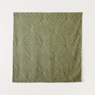 Tenture Tissu tricoté vert : texture rapprochée