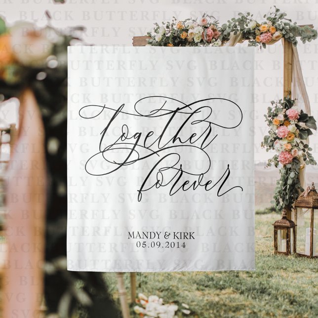 Tenture Together Forever Wedding Backdrop Banner (88x104)  (Together Forever Wedding Backdrop Banner)