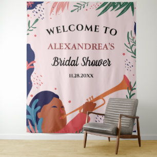 Tenture Toile de fond de photomaton rose pour la bienvenue
