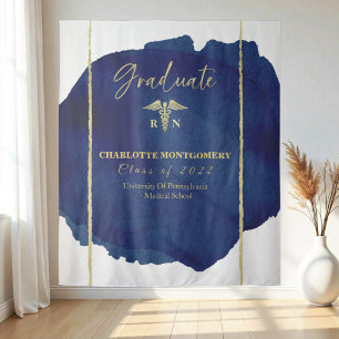 Tenture Toile de fond de remise des diplômes Caducée d'inf