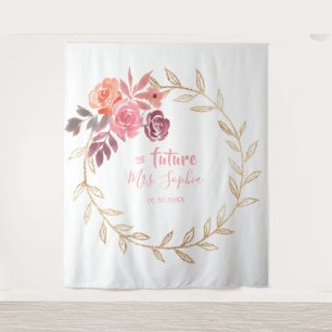 Tenture Toile de fond Future Mrs Gold pour Photobooth de s