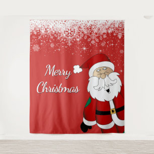 Tenture Toile de fond Joyeux Noël Père Noël, Accessoire de