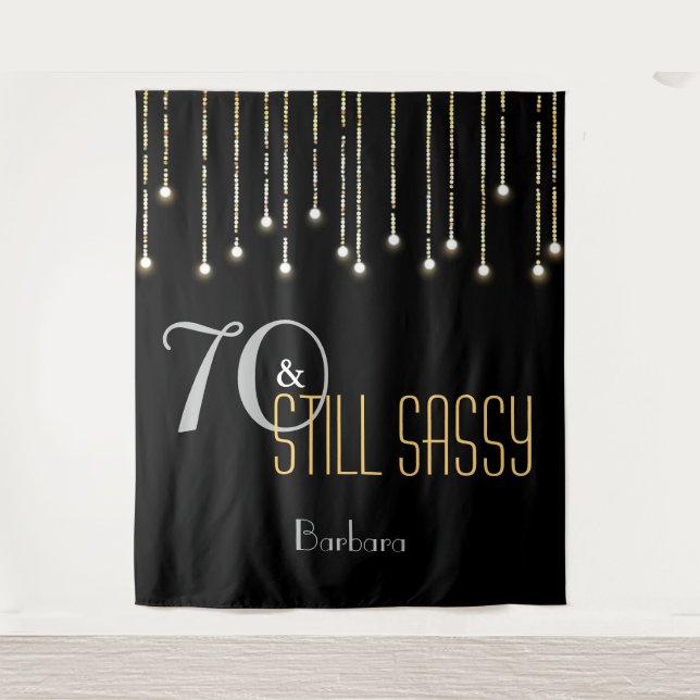 Tenture Toile de fond pour photomaton argenté noir chic de (Devant)