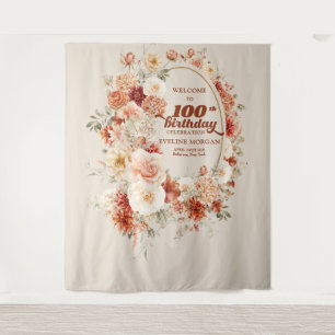 Tenture Tombe floral terre cuite blush super 100e annivers