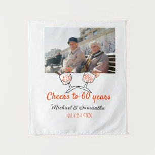 Tenture Tostes orange pour les 60 ans de mariage