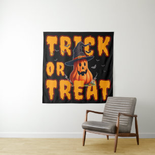 Tenture tour ou friandise halloween citrouille automne aut