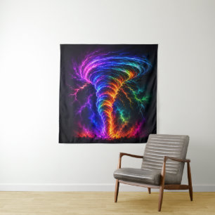 Tenture Tourbillon d'énergie arc-en-ciel vibrant et électr