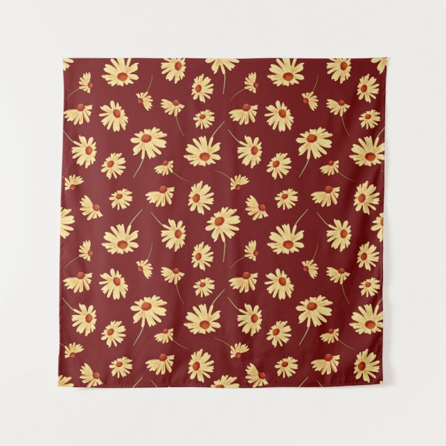Tenture Tournesol d'automne : Maroon Design sans fil (Devant)