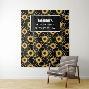 Tenture Tournures Jaunes Classieuses de Tournesols Motif É