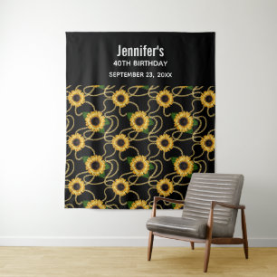 Tenture Tournures Jaunes Classieuses de Tournesols Motif É
